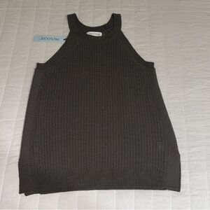 PROLOGUE x Target XS Gray Vertical Ribbed Knit Sweater Halter Tank Top